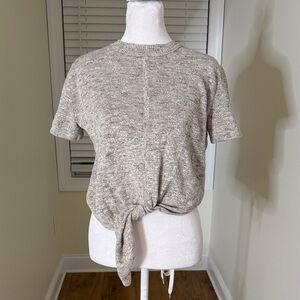 Women's Gray Knotted Top